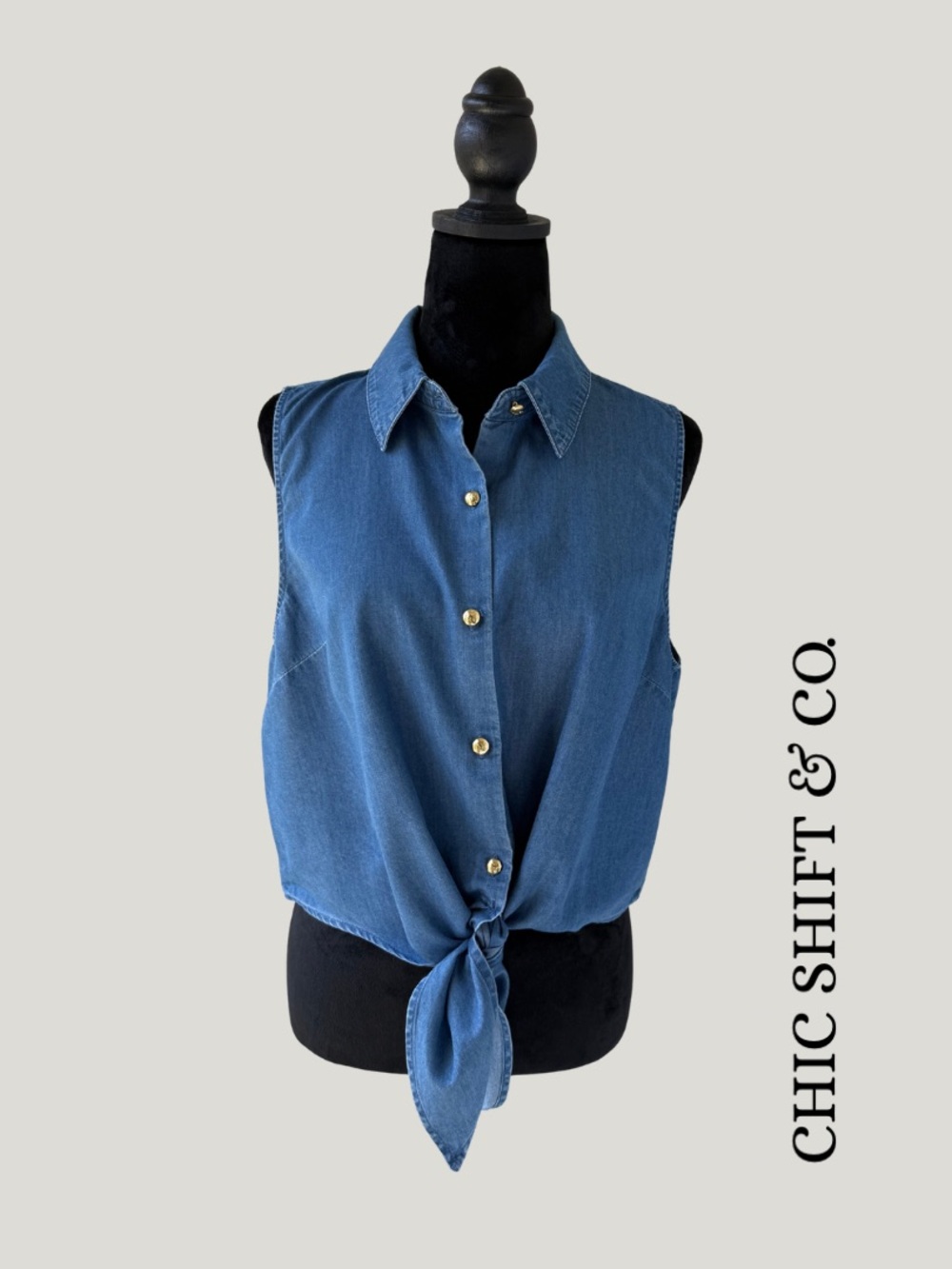 Michael Kors Tie Front Sleeveless Tie Front Blouse